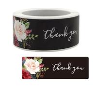 Zuoeay 1 rouleau d'autocollants « Thank You » parfaits pour sceller des enveloppes, des emballages cadeaux et des étiquettes autocollantes