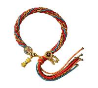 Zuoeay Accessoire tissé en coton robuste de style tibétain pour femme qui cherche chance et protection dans des bijoux ethniques tendance multicouleurs, taille unique, Comme décrit