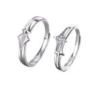 Zuoeay Bagues de couple sur le thème de l'étoile romantique représentant l'amour élégant, adaptées pour les anniversaires et la Saint-Valentin, bijoux de Saint-Valentin