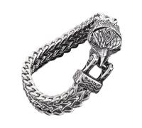 Zuoeay Bracelet punk loup/serpent/faucons, pour homme, chaîne gothique, bijou animal mythologique, accessoire de mythologie nordique, bijou punk pour homme, taille unique, Comme décrit