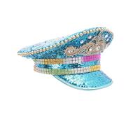 Zuoeay Chapeau léger avec strass en acrylique durable pour femmes et hommes, capitaine pour fêtes festives et événements costumés, chapeau de fête accrocheur