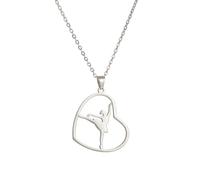 Zuoeay Collier avec pendentif en forme de cœur et de gymnastique - Chaîne réglable pour un usage quotidien, taille unique, Comme décrit, Comme décrit.