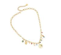 Zuoeay Collier avec pendentif en forme de poisson et d'éléphant avec perles turquoises pour femme, longueur réglable, collier ras du cou tendance, cadeau décontracté, collier de fête, taille unique