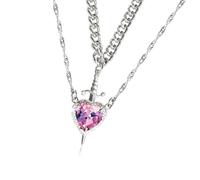 Zuoeay Collier élégant en forme de dague en forme de cœur avec cristaux pour les occasions spéciales, taille unique, Comme décrit, Comme décrit.