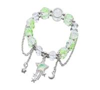 Zuoeay Élégante chaîne de main extensible pour femme avec breloque étoile et lune - Bijoux élégants pour tous les jours - Motifs de perles uniques, taille unique, Comme décrit