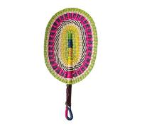 Zuoeay Éventail africain coloré fait à la main en herbe de mer tissée à la main - Décoration de maison ou de chambre à coucher - Cadeau rafraîchissant