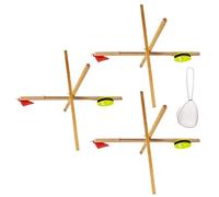 Zuoeay Indication de pêche artisanale robuste en bois standard amélioré pour les conditions hivernales difficiles et rangement compact standard de pêche aux particules de bois naturel