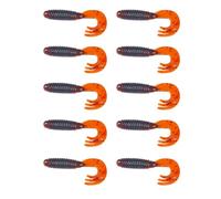 Zuoeay Lot de 10 appâts de pêche Swimbait Flexible Grub 5 5 cm Leurres en caoutchouc Accessoires de pêche Premium Jigging pour prédateurs