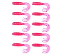 Zuoeay Lot de 10 appâts de pêche Swimbait Flexible Grub 5 5 cm Leurres en caoutchouc Accessoires de pêche Premium Jigging pour prédateurs