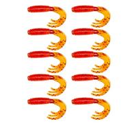 Zuoeay Lot de 10 appâts de pêche Swimbait Flexible Grub 5 5 cm Leurres en caoutchouc Accessoires de pêche Premium Jigging pour prédateurs