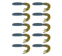 Zuoeay Lot de 10 appâts de pêche Swimbait Flexible Grub 5 5 cm Leurres en caoutchouc Accessoires de pêche Premium Jigging pour prédateurs