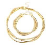 Zuoeay Parure de bijoux tendance à 3 brins avec chaîne enveloppante unique à 3 brins et collier style Hip Hop, taille unique, Comme décrit, Comme décrit.