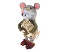 Zuoeay Petite figurine en feutre aiguilleté pour poupées, personnages de dessins animés, souris feutrées, décoration de Noël pour décoration d'intérieur, sculpture d'animaux en feutre
