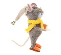 Zuoeay Petite figurine en feutre aiguilleté pour poupées, personnages de dessins animés, souris feutrées, décoration de Noël pour décoration d'intérieur, sculpture d'animaux en feutre
