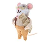 Zuoeay Petite figurine en feutre aiguilleté pour poupées, personnages de dessins animés, souris feutrées, décoration de Noël pour décoration d'intérieur, sculpture d'animaux en feutre