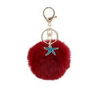 Zuoeay Porte-clés étoile de mer en peluche douce, accessoire robuste en forme d'étoile de mer pour les amateurs de mode en peluche douce, rouge vin, taille unique