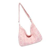 Zuoeay Sac à bandoulière côtelé de grande capacité, motif français élégant, bandoulière fine pour rudiments scolaires, unisexe, taille L, a, One Size