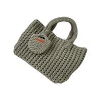 Zuoeay Sac à main en tricot doux fait à la main avec poignée supérieure élégante pour ajouter de la mode à n'importe quelle tenue, Vert haricot., One Size