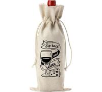 Zuoeay Sac à vin réutilisable en lin pour fête de Noël, cadeau d'adieu et accessoires de départ à la retraite, l, Beauté de masse