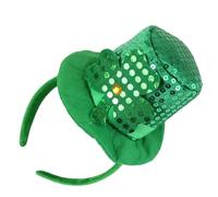 Zuoeay Serre-tête Leprechaun - Chapeau haut de forme - Vert - Accessoire de costume à paillettes - Chapeau de festival