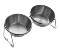 Zuoeay Station d'alimentation surélevée robuste pour chien - Gamelles réglables avec design résistant aux éclaboussures - Base facile à nettoyer - Passe au lave-vaisselle - En acier inoxydable