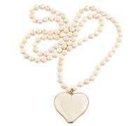 Zuoeay Styles Collier de perles turquoise pour femme Grand pendentif en forme de cœur Vintage Longue chaîne Accessoires Chaîne de pull turquoise, taille unique, Comme décrit, Comme décrit.