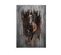 Zuofei0033_3d_wooden_wall_with_animal_horse_running_out_in_a_ph_a368492f-c072-4725-9ea1-0c9b949a1032 bannière de drapeaux d'extérieur pour décoration de cour 28 x 40 cm double face