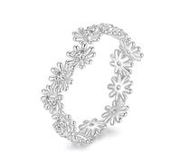 ZUOHUI Bague Daisy Moissanite for femme | Bague ajustable en argent sterling S925 et bague florale empilable | Bijoux for mariage, anniversaire, usage quotidien(8)