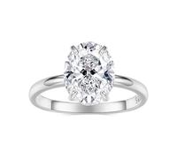 ZUOHUI Bague de fiançailles solitaire ovale de 3,5 carats, en argent sterling S925, for femme, alliance scintillante de luxe for anniversaire et usage quotidien.(Silver,7)