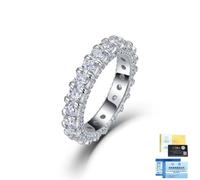 ZUOHUI Bague empilable en moissanite Pleine éternité en Argent Sterling 925