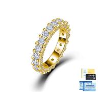 ZUOHUI Bague empilable en moissanite Pleine éternité en Argent Sterling 925