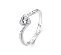 ZUOHUI Bague en argent sterling 925 avec moissanite en forme de cœur - Alliance empilable for femme | Bague de fiançailles et de promesse élégante (tailles 7 et 8)(7)