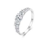 ZUOHUI Bague en argent sterling 925 avec moissanite en forme de cœur de 0,5 ct - Alliance de mariage/fiançailles for femme | Cadeau étincelant for un anniversaire ou une demande en mariage (tailles 6