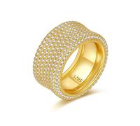 ZUOHUI Bague en moissanite ciel étoilé for homme et femme - Alliance unisexe en argent sterling, bague anniversaire et empilable, couleur DE, taille 7-12 US (or blanc/doré)(Gold,12)
