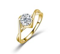 ZUOHUI Bague Moissanite en Argent S925, Anneau en Forme de cœur torsadé, Anneaux empilables for Femmes, Bracelet de Mariage, de fiançailles, Solitaire, de promesse(Gold,5)