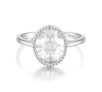ZUOHUI Bague réglable en Argent Sterling S925 Contre Le Mauvais œil for Femmes, Bande Ouverte Scintillante, Cadeau d'anniversaire de Mariage empilable(BSR753-E)