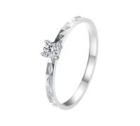 ZUOHUI Bague solitaire en moissanite brillante en argent sterling 925 avec détails millegrains - Alliance empilable for femme | Bagues de mariage, de promesse et d'anniversaire (tailles 6/7/8 US)(6)