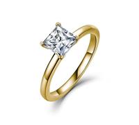 ZUOHUI Bague Solitaire en moissanite Taille Princesse en Argent Sterling S925 1,2 CTW D-VVS for Femme, Alliance de fiançailles(Gold,7)