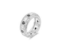ZUOHUI Bague Star Fall - Argent sterling S925 avec moissanite incolore DE, taille cœurs et flèches, bague empilable unisexe style OL for femmes et hommes, idéale for un usage quotidien, for les occasi