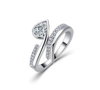 ZUOHUI Bague torsadée Moissanite en Forme de Poire for Femmes, Bande empilable en Argent Sterling S925, Bague de promesse de fiançailles de Mariage géométrique