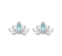 ZUOHUI Boucles d’oreilles S925 Sterling Silver Lotus Stud for femmes, boucles d’oreilles push back hypoallergéniques minimalistes vertes, cadeau d’oreille sensible au quotidien