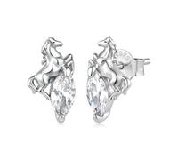 ZUOHUI Boucles d'oreilles à clous en argent sterling S925 pour femmes - Adorables boucles d'oreilles en zircone cubique représentant un dragon, un cheval, un paresseux et un phénix(SCE2038)
