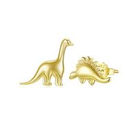 ZUOHUI Boucles d'oreilles à tige asymétriques en argent sterling S925 en forme de dinosaure for femme - Design léger et hypoallergénique, finition galvanisée, idéales for un usage quotidien ou comme c