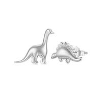 ZUOHUI Boucles d'oreilles à tige asymétriques en argent sterling S925 en forme de dinosaure for femme - Design léger et hypoallergénique, finition galvanisée, idéales for un usage quotidien ou comme c