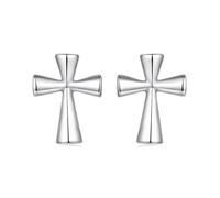 ZUOHUI Boucles d'oreilles à tige en argent sterling S925 avec croix pour femme, boucles d'oreilles minimalistes à symboles religieux, pour un usage quotidien et pour les occasions spéciales.