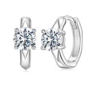 ZUOHUI Boucles d'oreilles à tige en argent sterling S925 avec moissanite 0,5 ct, couleur D, hypoallergéniques, géométriques, pour femme, bijoux à porter au quotidien