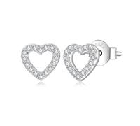 ZUOHUI Boucles d'oreilles à tige en argent sterling S925 avec moissanite en forme de cœur, boucles d'oreilles délicates pour femme, bijoux hypoallergéniques à porter au quotidien