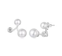 ZUOHUI Boucles d'oreilles à tige en argent sterling S925 avec perles for femme, style frais et tendance, à porter au quotidien ou à offrir, hypoallergéniques