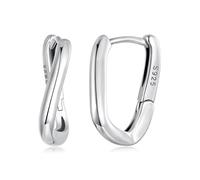 ZUOHUI Boucles d'oreilles créoles géométriques for femme - Argent sterling 925, design minimaliste, poids léger 1,7 g - for un usage quotidien, des fêtes et des cadeaux