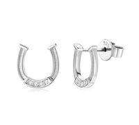 ZUOHUI Boucles d'oreilles en forme de fer à cheval en argent sterling S925 plaqué or 18 carats for femme, créoles hypoallergéniques en forme de U for bureau, mariage, voyage